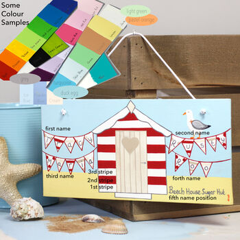 Personalised Family Beach Hut Canvas Sign, 11 of 11