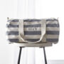 Personalised Striped Holdall | Grey, thumbnail 1 of 2