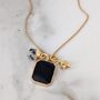 'The Trio' Black Tourmaline Gold Plated Necklace, thumbnail 1 of 9
