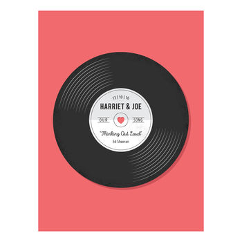 Personalised Record Wedding Or Anniversary Gift Print, 2 of 5