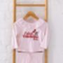 Cutest Valentine Frill Collar Personalised Embroidered Bear Pyjamas, thumbnail 3 of 5