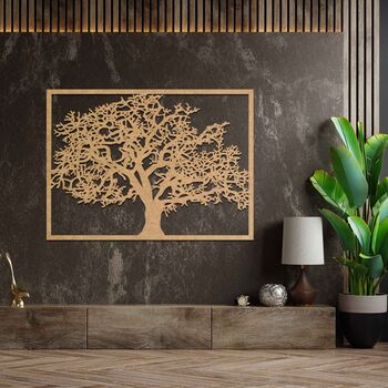 Wooden Tree Wall Art Home Room Office Decor, 6 of 10