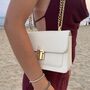 Personalised Embossed White Faux Leather Chain Shoulder Cross Body Bag, thumbnail 1 of 3