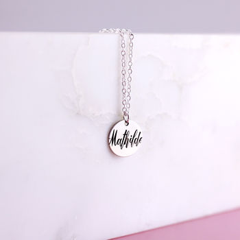 Sterling Silver Engraved Name Necklace, 10 of 12