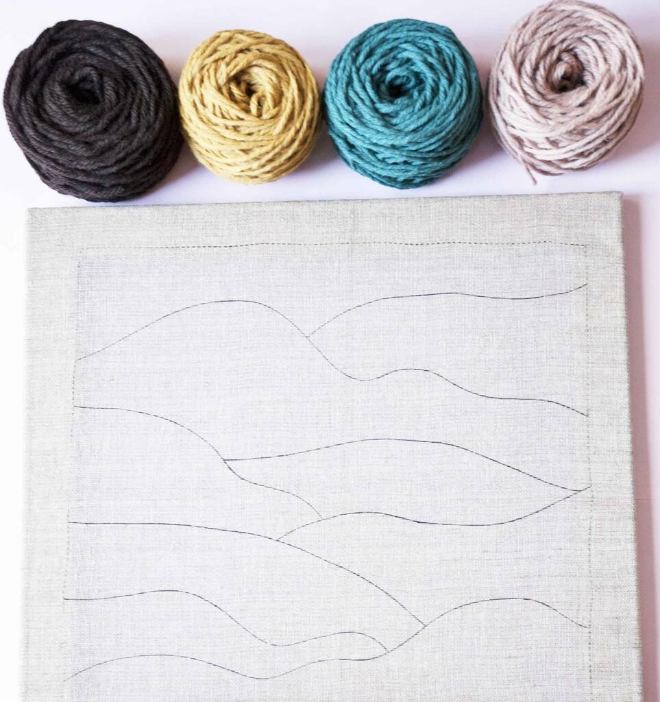 mountain punch needle cushion diy kit by the modern crafter