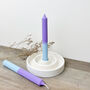 Two Tone Purple And Blue Dinner Candles, thumbnail 3 of 6