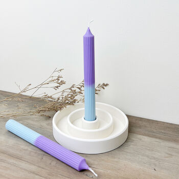 Two Tone Purple And Blue Dinner Candles, 3 of 6