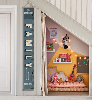 Personalised 6ft 'Our Family Rules!' Canvas Height Chart, 4 of 8