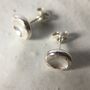 Silver Crater Stud Earrings, thumbnail 5 of 7