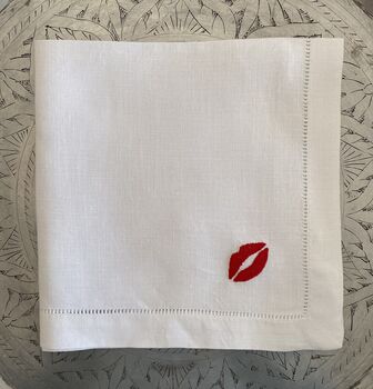 Embroidered Kiss Napkin, 6 of 7