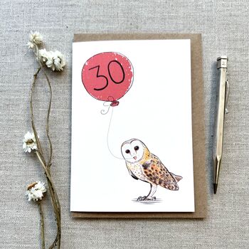 Personalised Barn Owl Birthday Card, 2 of 4
