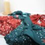 Set Of Three Christmas Furoshiki Fabric Gift Wraps, thumbnail 7 of 7