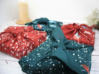 Set Of Three Christmas Furoshiki Fabric Gift Wraps, 7 of 7
