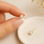 9ct Gold Freshwater Pearl Stud Earrings: Dainty Bridal Jewellery – 4mm, thumbnail 1 of 4