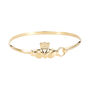 18ct Gold Plated Claddagh Bangle Bracelet, thumbnail 2 of 5