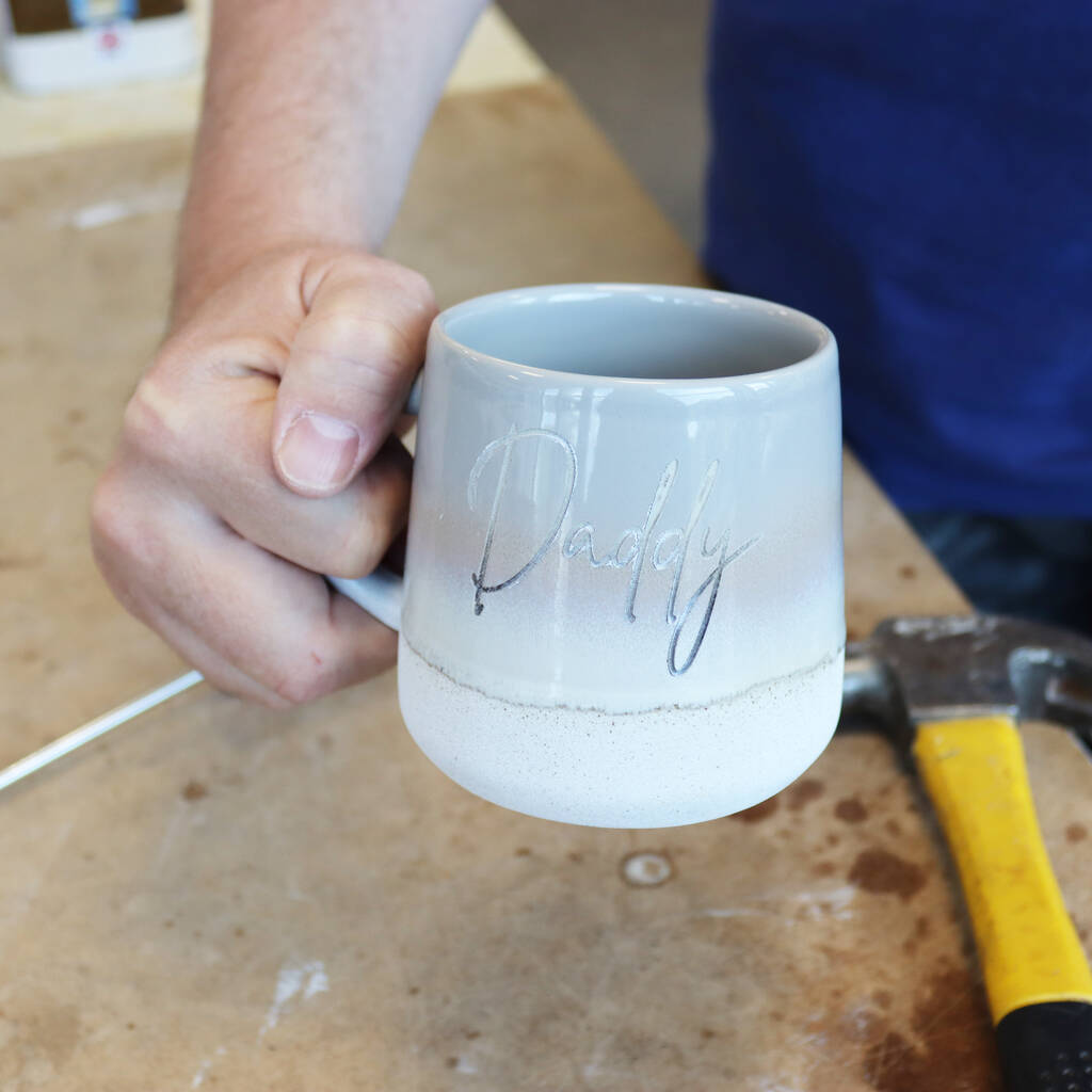 Father's Day Ombre Glazed Hand Engraved Mug, 1 of 10