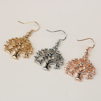 Crystal Detail Tree Dangle Earrings, 6 of 6