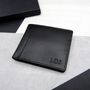 Personalised Men's Rfid Black Leather Trifold Wallet, thumbnail 1 of 6