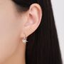 Sterling Silver Mismatched Parasaurolophus And Stegosaurus Hoop Earrings, thumbnail 8 of 12