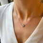 Star Cz Necklace Rose Or Gold Plated 925 Silver, thumbnail 2 of 6