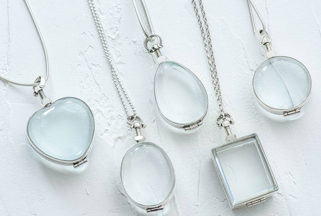 See Through Glass And Silver Locket Necklace, 1 of 12