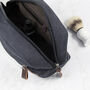 Personalised Weekender Grey Denim Wash Bag, thumbnail 4 of 5