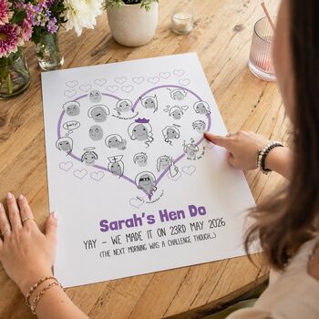 Hen Party Fingerprint Fun Guest Book, 9 of 10