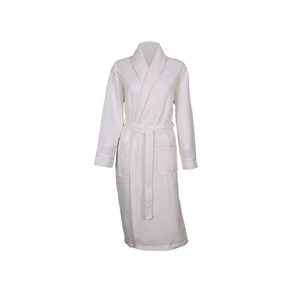 Personalised Wedding Waffle Dressing Gown With Piping By Duncan Stewart ...