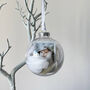 Personalised Photo Faux Feather Christmas Bauble, thumbnail 2 of 5