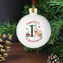Personalised 1st Christmas Festive Fawn Bauble, thumbnail 2 of 3