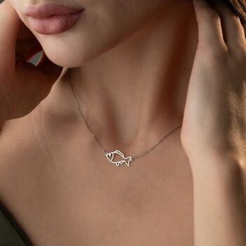 Sterling Silver Fish Necklace, 6 of 10