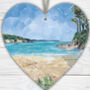 Maenporth Beach Wooden Hanging Heart, Collage Art Of Cornwall, thumbnail 1 of 2