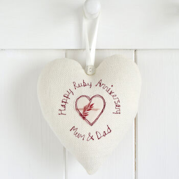 Personalised Ruby 40th Wedding Anniversary Heart Gift, 6 of 11