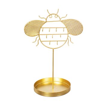 Gold Bee Jewellery Necklace Earrings Stand, 2 of 3