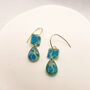 Turqoise Dainty Drop, Clay And Resin Earrings, thumbnail 8 of 12