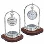 Personalised Chrome 2nd Anniversary Desk Clock With Compass, thumbnail 1 of 10