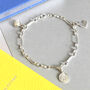 Personalised Sterling Silver Three Charms Bracelet, thumbnail 1 of 7