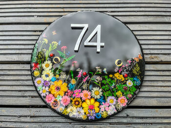 Personalised Slate House Number, Floral House Sign, 8 of 12