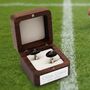 Personalised Dark Brown Rugby Ball Cufflinks, thumbnail 7 of 7