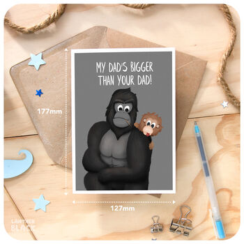 Gorillas Funny Father's Day Birthday Card For Dad, 2 of 6