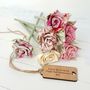 Cotton Handmade Flowers In Jug And Engraved Oak Tag, thumbnail 6 of 12