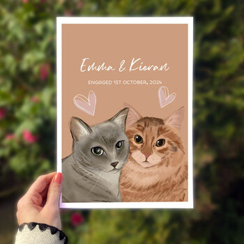 Personalised Purrfect Engagement Print For Cat Lovers, 3 of 4