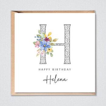 Birthday Card Personalised With Initial And Name, 2 of 3