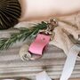 Custom Country Pink Leather Travel Keyring Gift Set, thumbnail 3 of 5