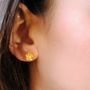 Hawthorn Blossom Earrings In Gold Plated Silver, thumbnail 2 of 4