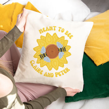 Crochet 'Meant To Bee' Couple Cushion, 2 of 3