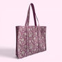 Lilac Floral Quilted Cotton Tote Bag, thumbnail 2 of 5