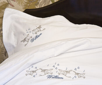 Personalised Embroidered Bird Bedding, 4 of 4