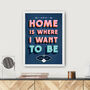 Home Is Where I Want To Be Personalised Wall Art Print, thumbnail 3 of 5