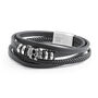 Personalised Men's Stacked Leather Skull Bracelet, thumbnail 8 of 10